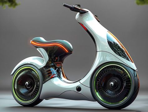 Electric Car Concept, Electronic Bike, Cruiser Car, Concept Vehicles Sci Fi, Мотоциклы Cafe Racers, Motorbike Design, Automobile Engineering, Moto Scooter, Scooter Design