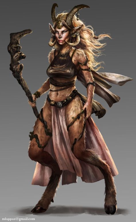 Female Satyr by mlappas.deviantart.com on @DeviantArt Satyr Woman, Satyr Female, Female Faun, Dnd Satyr Character Art, Satyr Girl, D&d Satyr Female, Dnd Druid, Manama, Skyfall