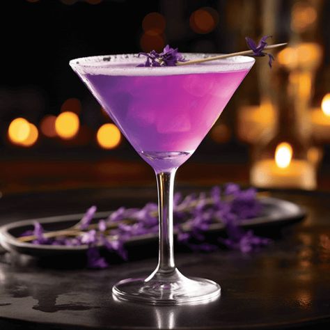 Ube-tini Cocktail Recipe - The Ube-tini is a sweet, creamy cocktail with a hint of earthiness from the Ube. It has a velvety texture and a unique purple hue that adds to its appeal. Cocktails With Ube, Purple Rain Drink, Purple Rain Cocktail, Rain Cocktail, Purple Drink, Blue Curacao Liqueur, Vodka Blue, Sake Cocktail, Strawberry Liqueur