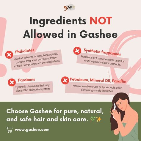 Say No to Harmful Chemicals! 🚫🌿 . . . . . . 😵‍💫Many common hair products contain harmful ingredients like phthalates, parabens, synthetic fragrances, sodium lauryl sulfate, and petroleum byproducts. 😣These chemicals can be toxic, disrupt your endocrine system, and cause skin irritation. Gashee is different. ✨ 🌿Our products are formulated with the highest quality, natural ingredients, handpicked by a double board-certified dermatologist to ensure your hair receives the best care without ... Hair Doctor, Natural Hair Care Products, Hair Supplements, Hair Pomade, Endocrine System, Sodium Lauryl Sulfate, Hair Solutions, Blog Video, Fuller Hair