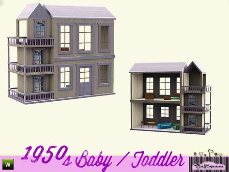 BuffSumm's 1950s Kids Dollhouse Sims 4 Cc Todler Stuff, Sims 3 Cc Furniture, Sims Infant, Sims Jewelry, 1950s Kids, Sims 4 City Living, Sims 3 Cc, Kids Doll House, Sims Baby