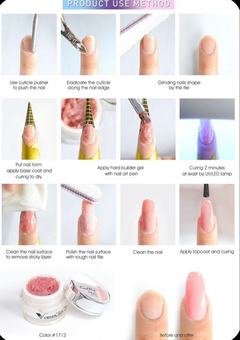 Apply Fake Nails, Gel Nail Tutorial, Business Nails, Acrylic Nails At Home, Hard Gel Nails, Builder Gel Nails, Nail Courses, Nail Techniques, Diy Acrylic Nails