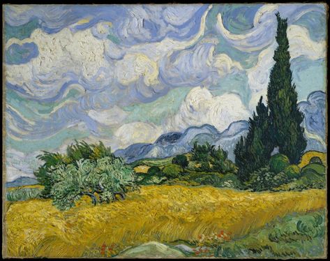 Wheat Field With Cypresses, Vincent Willem Van Gogh, Vincent Van Gogh Paintings, Most Famous Paintings, Free Illustration Images, Arte Van Gogh, Dan Brown, Van Gogh Museum, Wheat Field