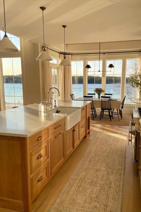 Windows In Kitchen Wall, Kitchen Big Windows Glass Doors, Kitchen Overlooking Ocean, Kitchen Floor To Ceiling Windows, Floor To Ceiling Window Kitchen, Kitchen With A Big Window, Panoramic Windows Kitchen, House With Many Windows, Kitchen With A View Big Windows