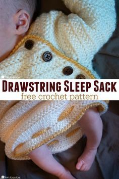 This top-down newborn drawstring sleep sack is the perfect, elegant baby shower gift, and I love that the drawstring allows for easy access for nighttime diaper changes! via @ashlea729 Baby Cocoon Pattern, Crochet Baby Cocoon, Baby Cocoon, Elegant Baby Shower, Baby Sleep Sack, Baby Bunting, Sleep Sack, Baby Clothes Patterns, Elegant Baby