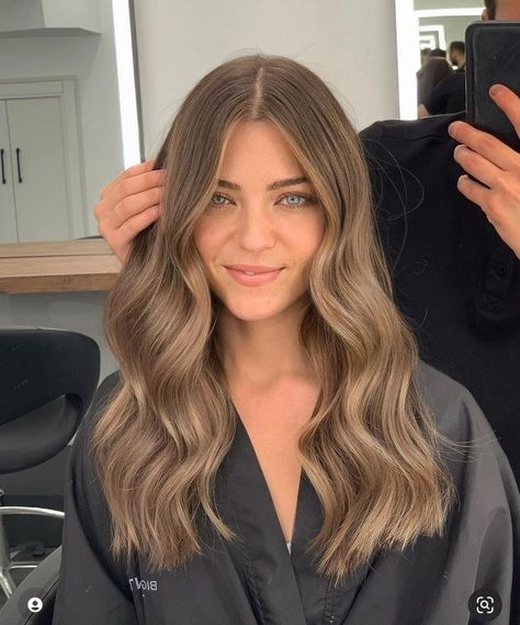 #blonde #blondehairstyles #blondehair #hairspo #hairinspo #softhair #haircut #haircare #haircareroutine #skincare #skincareroutine #fashion #aesthetic #inspo #instagram #tiktok #itgirl #glowup #healthy #healthylifestyle #balayage #selenagomez #haileybieber #kendalljenner #bellahadid #colorwow #kyliejenner #summer #recipe #skincareroutine #outfit #lifestyle #haircolor #hairgoals #hairideas Long Curtain Bangs Light Brown Hair, Light Brown Haircolor Brunettes, Light Brown Foliage Hair, Wavy Hair With Straight Ends, Light Brown Medium Length Hair Caramel, Solid Light Brunette Hair Color, Light Cool Brown Balayage, Honey Hair Highlights Brunettes, Honey Brown Hair Balayage Brunettes