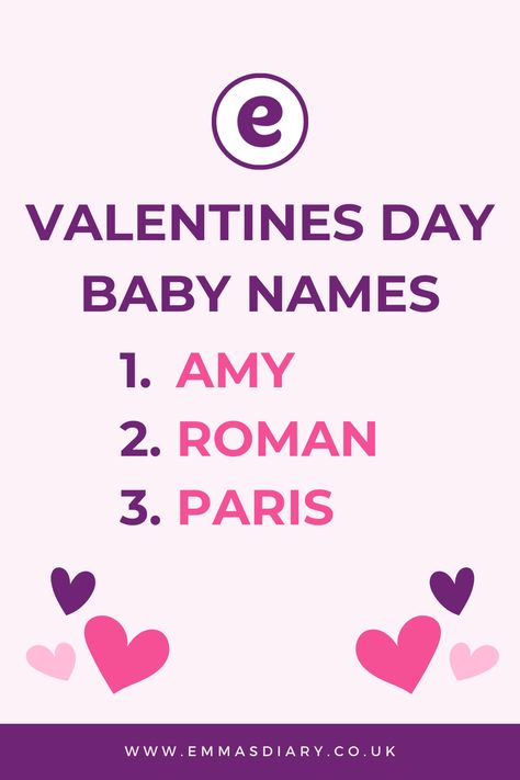 Head to Emma's Diary for our favourite baby names inspired by Valentines day! #babynames #babygirlname #babyboyname #boynames #girlnames #valentines #valentinesday #love Norse Goddess Of Love, Baby Boy And Girl, French Names, Irish Names, Baby Name List, Classic Names, Valentines Day Baby, Autumn Inspired, Romantic City