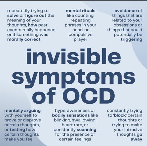 Ocd Quotes, Ocd Thoughts, Ocd Symptoms, Mental Health Inspiration, Invisible Disease, Mental Health Disorders, Health Research, Invisible Illness, Mental And Emotional Health