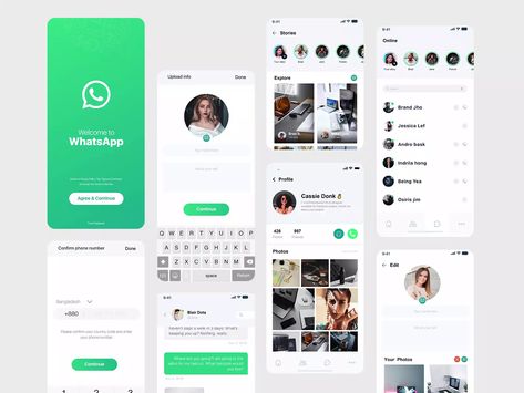 WhatsApp Redesign by tamim Whatsapp Redesign, Social App Design, Chat Apps, App Map, Facebook Cover Photos Love, App Design Layout, Android App Design, Food Delivery App, Ui Design Website