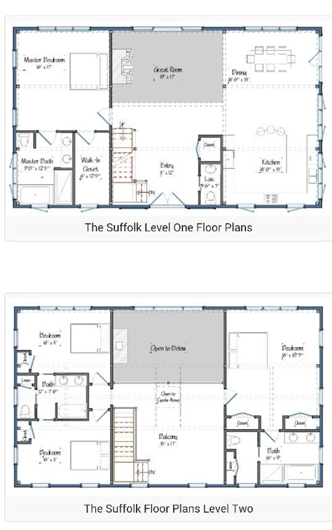 2 story Barndominium plan                                                                                                                                                      More Detailed House, Pole Barn Home, Metal Building House Plans, Living Room Floor Plans, Interior Floor Plan, Barndominium Plans, Pole Barn House, Floor Plans 2 Story, Farmhouse Floor Plans