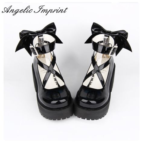 >> Click to Buy << 8cm High Heels Black Strappy Platform Pumps Sweet Lady Lolita Cosplay Party Shoes  #Affiliate High Heels Black, Kawaii Shoes, Sweet Lady, Aesthetic Shoes, Grunge Style, Heels Black, Black High Heels, Kawaii Clothes, Pretty Shoes