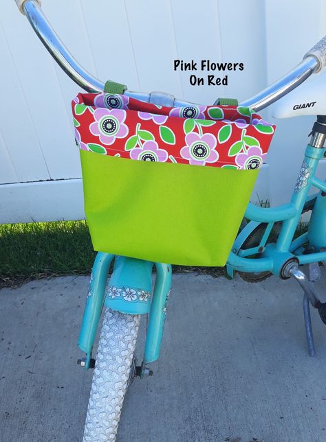 Excited to share this item from my #etsy shop: Bestseller outdoor toys Bicycle Baskets Trike - Bike Bag - Scooter Bag #birthday #girlbirthdaygift Flower Bike, Scooter Bags, Walker Bag, Along For The Ride, Handlebar Bag, Beanie Boo, Duck Cloth, Bicycle Bag, Kids Apron