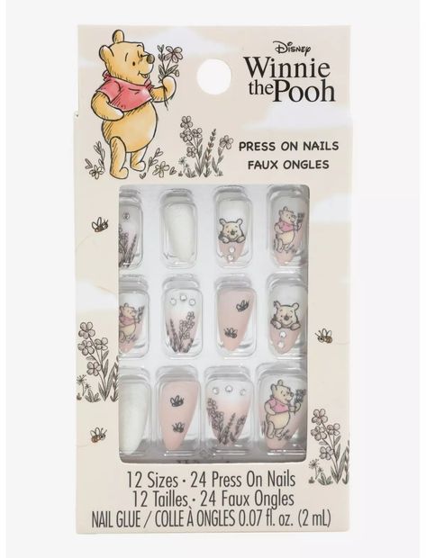 Disney Winnie The Pooh Spring Faux Nail Set Winnie The Pooh Things, Winnie The Pooh Spring, Winnie The Pooh Nails, Pooh Nails, Winnie The Pooh Decor, Chibi Disney, Winnie The Pooh Cartoon, Fun List, Cute Winnie The Pooh