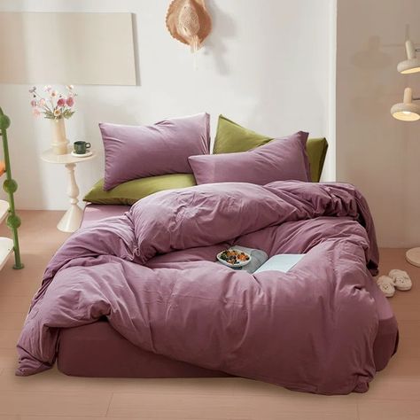 VCLIFE Luxury Soft 100% Cotton Duvet Cover Set & Reviews | Wayfair Light Purple Bedding, Bedding Comforter Sets, Purple Bedding, Soft Bedding, Cotton Duvet Cover, Cotton Duvet, Duvet Cover Set, Duvet Cover, Duvet