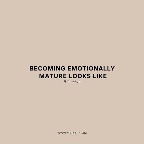 Minaa B., LMSW on Instagram: "Emotional maturity is having a great sense of awareness and control over one's emotions. We often like to assume that maturity comes with age, but in actuality, maturity is cultivated through self-awareness, mindful attunement, and a willingness to put in the effort needed to manage and express our feelings. Emotional maturity helps to build healthy, supportive relationships where there is safety in emotional expression and makes room for managing difficult feeling Emotional Maturity, Support Quotes, Emotional Expression, Emotional Support, Self Awareness, Study Motivation, Sense, Mindfulness, Feelings