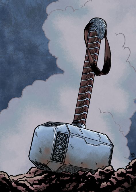 Thor Mjolnir Tattoo, Mjolnir Tattoo Marvel, Thor Art Draw, Thor’s Hammer, Thor Hammer Wallpaper, Mjolnir Comic, Thor Hammer Drawing, Marvel Thor Art, Mjolnir Drawing