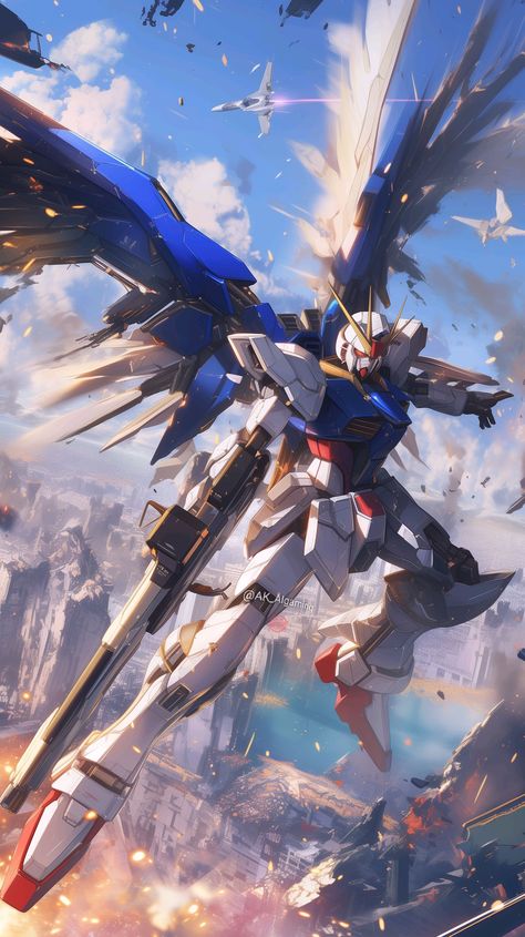 Unleash elegance and power with Freedom Gundam! ⚔️✨ Inspired by Gundam SEED, this iconic mech soars with unmatched grace and strength. For every fan who dreams of boundless skies and epic battles! #GundamSEED #FreedomGundam #MechaMagic 🚀 Freedom Gundam Wallpapers, Gundam Live Wallpaper, Gundam Live Wallpaper Hd, Gundam Endless Waltz, Mighty Strike Freedom Gundam Wallpaper, Gundam Seed Freedom, Perfect Strike Freedom Gundam, God Gundam, Endless Waltz