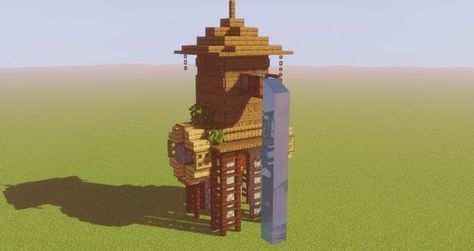 Minecraft Water Tower Ideas, Minecraft Lightning Rod Tower, Water Builds Minecraft, Minecraft Water Tower, Water Wheel Minecraft, Minecraft Waterwheel, Minecraft Water Builds, Minecraft Water Wheel, Minecraft Beacon Design