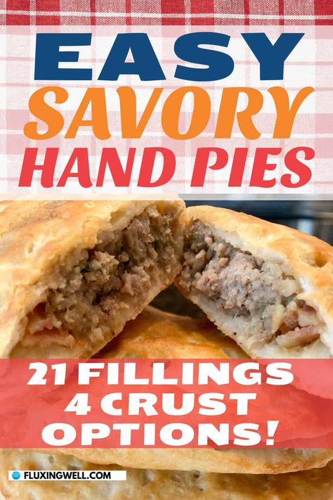 Hand Pie Crust Recipe, Savory Hand Pie, Meat Hand Pie Recipe, Gluten Free Savory, Easy Homemade Pie Crust, Savory Hand Pies Recipes, Easy Hand Pies, Easy Homemade Pie, Savory Hand Pies