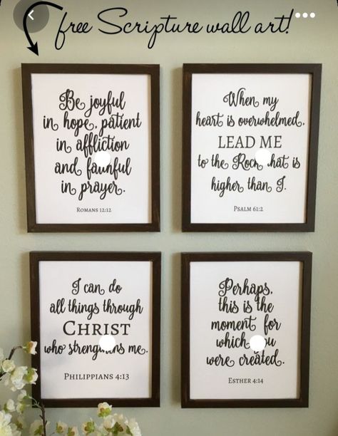 Free Bible Verse Printables, Diy Wooden Sign, Diy Painted Signs, Framed Gallery Wall, Free Scripture Printables, Make Wall Art, Bible Verse Printables, Life Verses, Simple Bathroom Decor