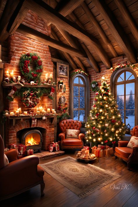 Christmas Scenery Pictures Holidays, Vintage Christmas Aesthetic Cozy, Christmas Cabin Aesthetic, Cool Christmas, Cozy Cabin Christmas Decor, Winter Cabin Wallpaper, Christmas Cabin Painting, Old Christmas Aesthetic, Cabins During Christmas