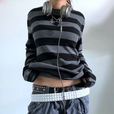 Home · SO FUN MART · Online Store Powered by Storenvy Grunge Knit, Harajuku Grunge, Baggy T-shirt, Dark Academia Clothes, Academia Clothes, Basic Fashion, Grunge Shirt, Y2k Long Sleeve, Emo Outfits