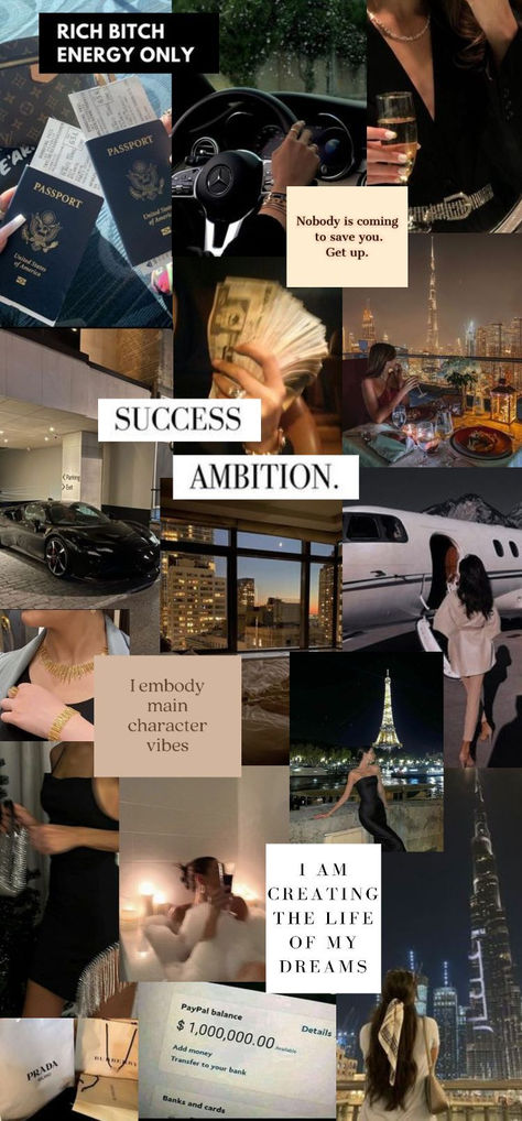 Vision Board Collage, Rich Women Lifestyle, Vision Board Examples, Life Goals Future, Life Goals Pictures, Vision Board Images, Vision Board Wallpaper, Wealthy Lifestyle, Career Vision Board