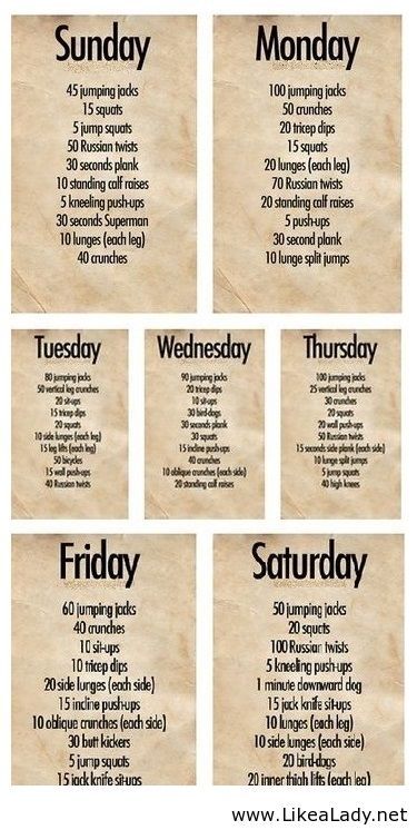 Daily workout exercise - timetable - LikeaLady.net Standing Calf Raise, Wedding Workout, Daily Workout Plan, Popular Workouts, Weekly Workout, Workout Guide, Hiit Workout, Cardio Workout, Burn Calories