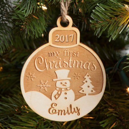 My First Christmas Ornament, My First Christmas, Family Christmas Ornaments, Wood Christmas Ornaments, Wooden Christmas Ornaments, 3d Laser, Homemade Christmas Gifts, First Christmas Ornament, Christmas Decorations Ornaments