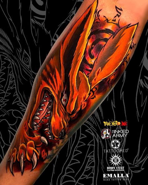 Kurama Tattoo, Tato Naruto, Dbz Tattoo, Kanji Tattoo, Tiki Tattoo, Tattoo Japanese Style, Gamer Tattoos, Dragon Tattoo Art, X Tattoo