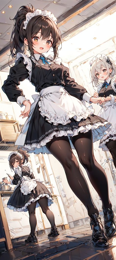 Anime Maid Outfit Cute, Maid Manhwa, Anime Maid Outfit, Maid Girl, Maids Costume, Maid Outfit Anime, Tsundere Girl, Anime Maid, Maid Outfit