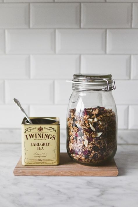 Tea Twinings Tea, Grey Tea, Earl Grey Tea, Earl Grey, Recipe Of The Day, High Tea, Afternoon Tea, Granola, Food Inspiration