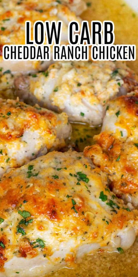 Low Carb Baked Chicken, Ranch Chicken Thighs, Cheddar Ranch Chicken, Baked Chicken Recipe, Low Calorie Chicken, Ranch Chicken Recipes, Baked Chicken Recipes Easy, Chicken Tenderloin Recipes, Chicken Breast Recipes Baked