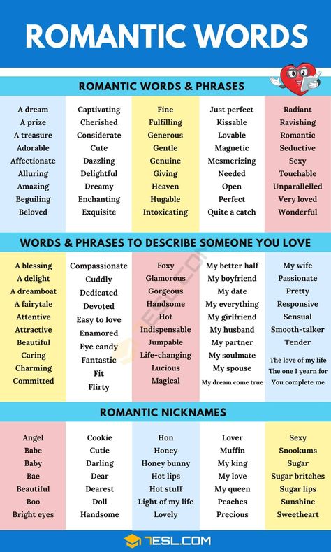 100+ Romantic Words & Sweet Words for Someone You Love Africa Infographic, Word Association, Old English Words, Romantic Words, Essay Writing Skills, Descriptive Words, Interesting English Words, Good Vocabulary Words, Words And Phrases