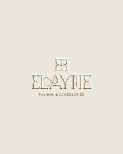 Another details from Elayne brand design 🌸 Modern Feminine Branding, Elegant Typography, Fashion Designer Logo, Fashion Brand Logo Design, Feminine Typography, Wedding Initials Logo, Makeup Artist Branding, Logo Luxury, Elegant Logo Design