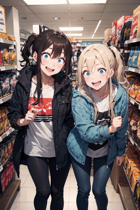 Anime Supermarket, Anime Shopping, Keyboard Smash, Girl Aesthetics, Background Ideas, Motorcycle Girl, Slice Of Life, Rc Car, Anime Background