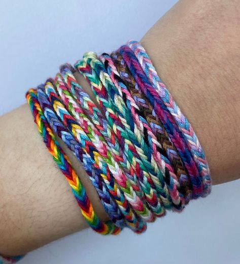 Fishtail Friendship Bracelet 10/12 String 1-6 Colors | Etsy Fishtail Friendship Bracelets, Pride Birthday, Braided Friendship Bracelets, Cotton Bracelet, String Bracelets, Friendship Bracelets Designs, Mermaid Bracelet, Valentines Day Photos, Cotton String