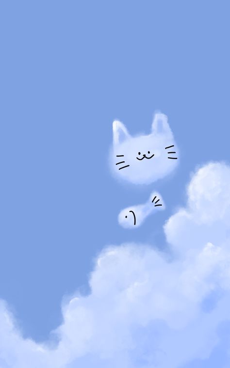 Soyoung Youn – Medium image and visual related images Cat And Cloud, Easy Photography Ideas, Cloud Illustration, Desktop Wallpaper Art, Blue Wallpaper Iphone, Cloud Art, Cloud Wallpaper, Cloud Drawing, Simple Pictures