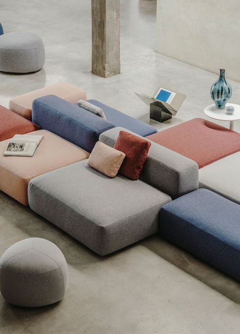 Sofa Layout, Modular Sofa Design, Modular Lounge, Modular Office, Modular Couch, Sofa Lounge, Modular Lounges, Modul Sofa, Floor Pouf