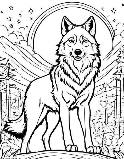 Wolf Coloring Pages (Free Printables) Wolf Coloring Pages For Adults, Wolf Coloring Pages Free Printable, Wolf Printable, Wolf Outline, Wolf Coloring Pages, Coloring Bookmarks Free, Dragon Wolf, Trip Games, Coloring Bookmarks