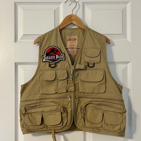 Jurassic Park Costume Vest Halloween Master Sportsman Fishing Vest Drastic Park Costume, Tema Yearbook, Carnaval Kids, Jurassic Park Costume, Jurassic Birthday, Scientist Costume, Fishing Vest, Park Ranger, Family Costumes