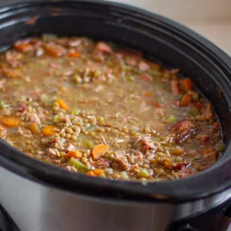 Crock Pot Smoked Turkey Lentil Soup Recipe - The Black Peppercorn Smoked Turkey Leg Soup Recipes, Recipes Using Smoked Turkey, Turkey Lentil Soup, Turkey Lentil, Best Lentil Soup Recipe, Slow Cooker Lentil Soup, Turkey Leg Recipes, Smoked Turkey Wings, Vegetarian Eating