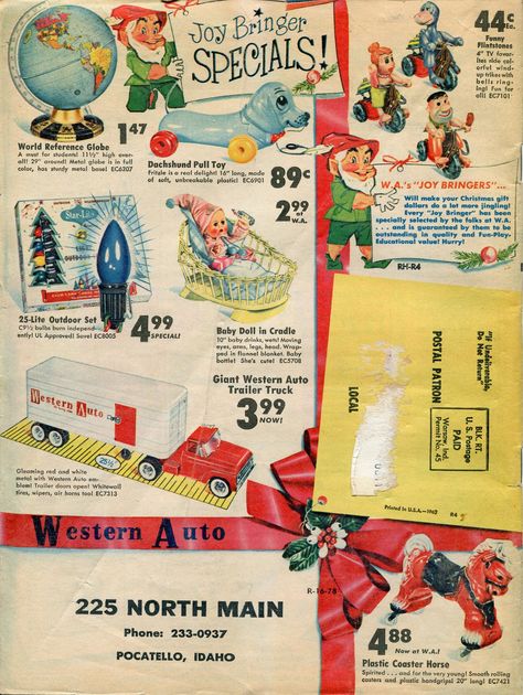 Western Auto, Christmas Ads, Christmas Advertising, Toy Catalogs, Simpler Times, Vintage Packaging, Christmas Ad, Kids Focus, Retro Advertising