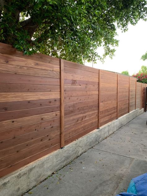 Adding A Redwood Fence in Los Angeles - Los Angeles Fence Builders Clear Stain Wood, Fences Design, Staining Wood Fence, Wood Fence Ideas, Redwood Fence, Fence Stain, Outdoor Fencing, Modern Fence Design, Privacy Fence Designs