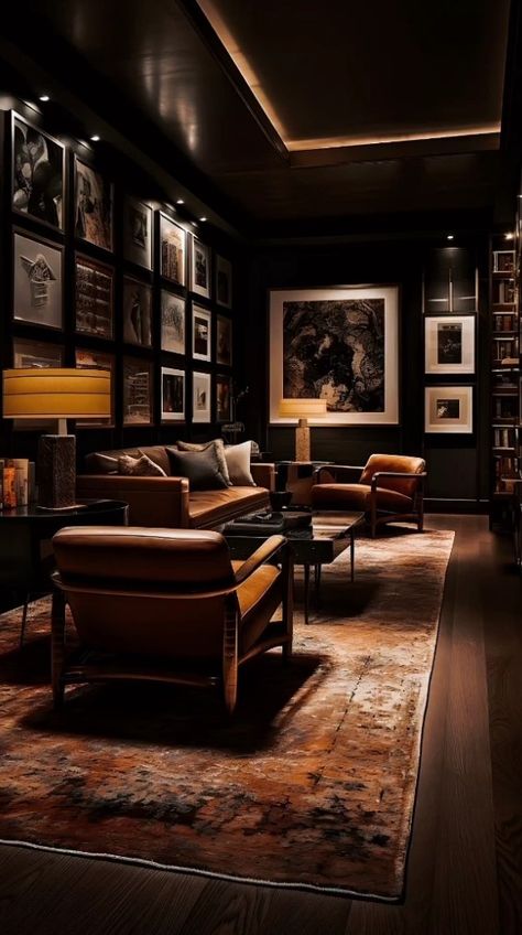 Masculine Bar Room, Speakeasy Wall Mural, Man Cave Speakeasy, Modern Western Bar Design, Speakeasy Decor Bar Interior Design, Small Basement Speakeasy, Whiskey Room Lighting, Dark Moody Man Cave, Modern Speakeasy Aesthetic