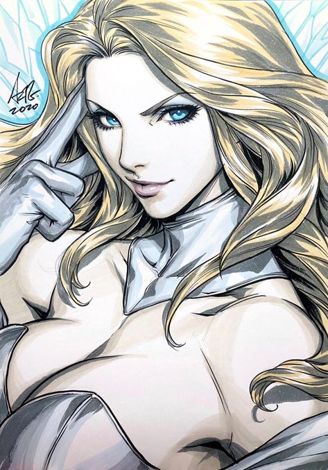 Emma Frost by Artgerm | Stanley Lau * Artgerm Art, Stanley Lau, Stanley Artgerm, Emma Frost, Selling Artwork, Art Archive, Art Sketch, Girls Cartoon Art, Blade Runner