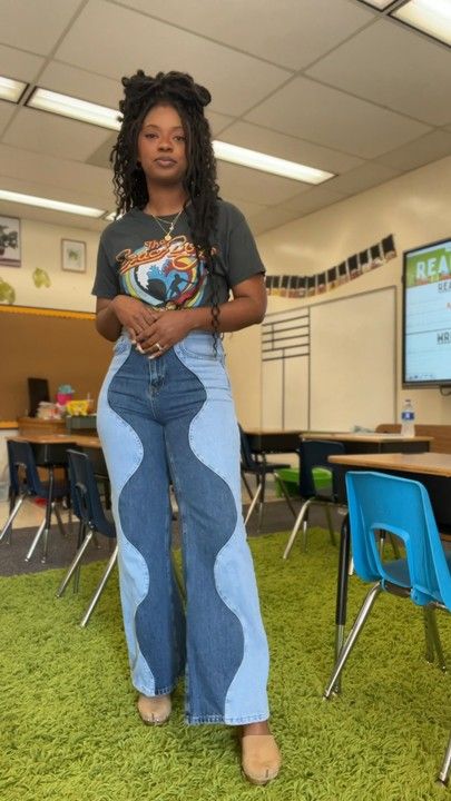 70s Inspired Outfits Black Women, Spring Teacher Outfits 2023, Black Teacher Outfits, Teacher Outfits Black Women, Trendy Teacher Outfits, Cool Teacher Outfits, 70s Outfits Black Women, 80s Fashion Black Women, 70s Black Fashion