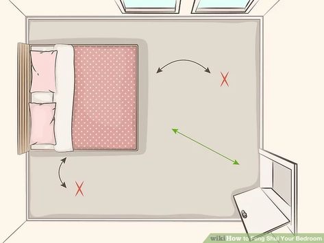 How to Feng Shui Your Bedroom (with Pictures) - wikiHow Feng Shui Small Bedroom, Bed Feng Shui, Couleur Feng Shui, Feng Shui Bedroom Layout, Feng Shui Your Bedroom, Calming Bedroom Colors, Room Feng Shui, Rest And Recharge, Picture Wall Bedroom