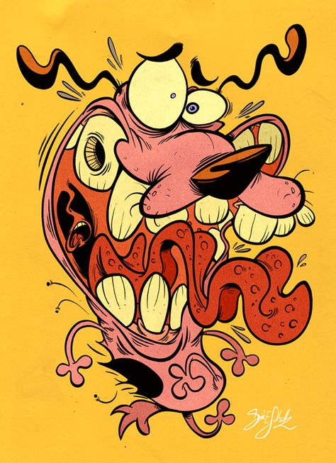 Courage the Cowardly Dog by *Themrock on deviantART Tattoo Dog, Courage The Cowardly Dog, Cowardly Dog, Acid Art, Dog Cartoon, Cartoon Tattoos, Tableau Art, Old Cartoons, Trippy Art