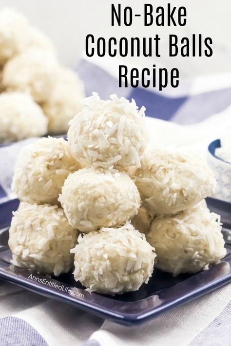 No Bake Coconut Balls Recipe, No Bake Coconut Balls, Coconut Cake Balls, Coconut Balls Recipe, Coconut Ball, No Bake Coconut Cookies, Ganache Recipes, Yummiest Food, Coconut Recipe